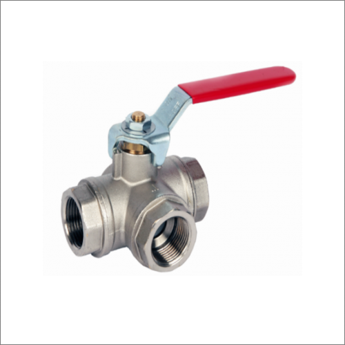 3 Way 'T' Port Brass Ball Valve BSP Parallel Female Ends (ISO 228/1)