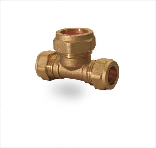 Branch-Reducing-Tee-Brass-Compression-Fitting