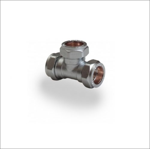 Equal-Tee-Chrome-Compression-Fitting