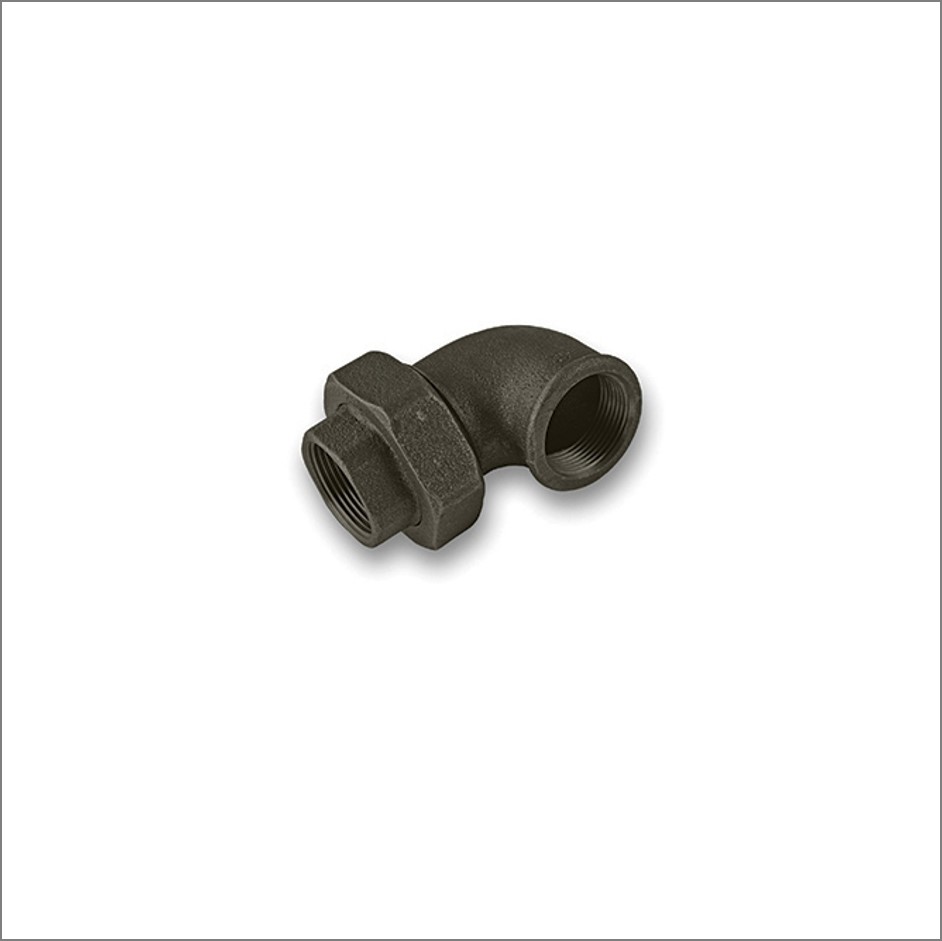 90-Degree-Elbow-Male-Female-Union-Black-Malleable-Pipe-Fitting