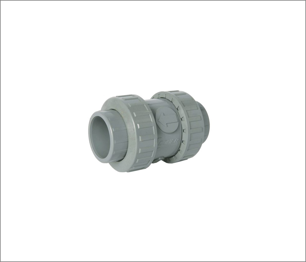 ABS-Double-Union-Spring-Check-Valve-Solvent-Weld-Ends