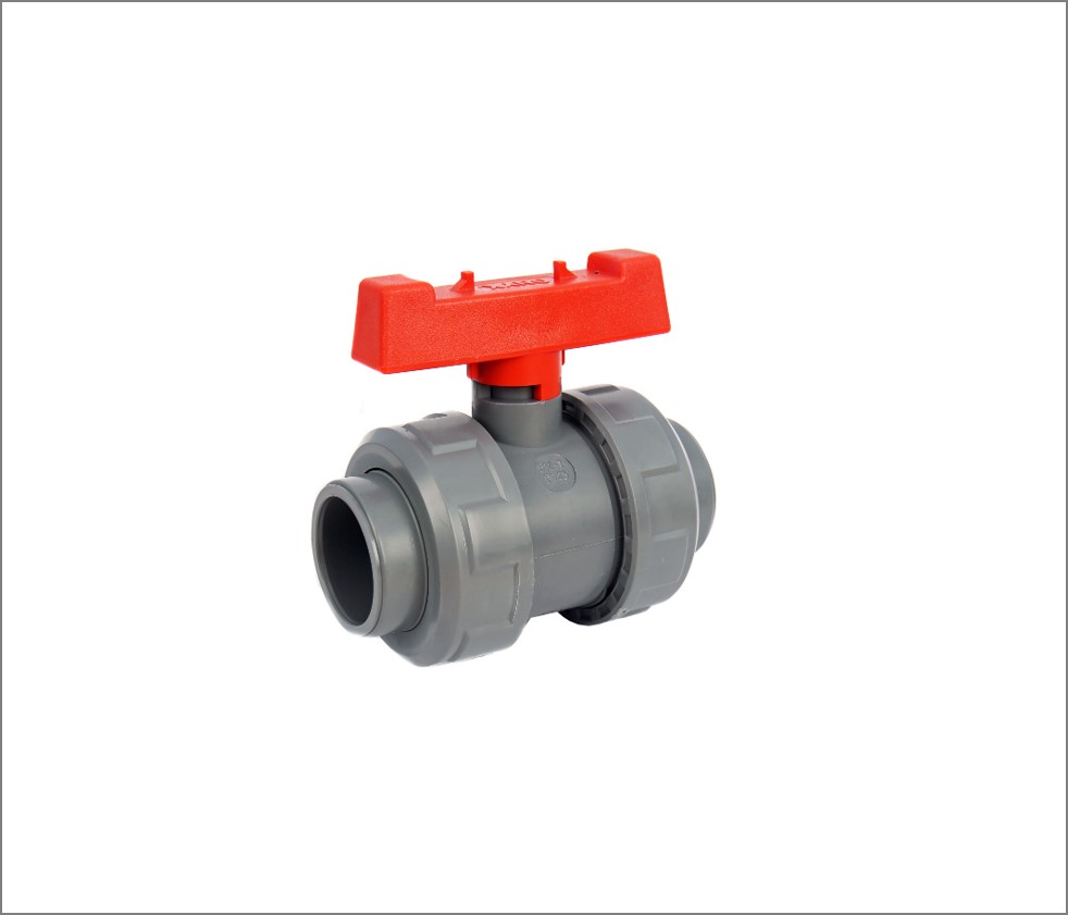 3/4" Solvent Weld Ball Valve Double Union PVC Equivalent ABS 