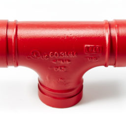 Grooved-Pipe-Fitting-Tee-Red