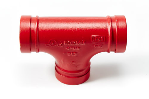 Grooved-Pipe-Fitting-Tee-Red